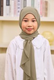 ADINA Girl Instant Shawl with attached inner in Moss Green